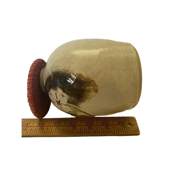 Studio Art MULE SPRINGS POTTERY 6" Tall Handmade Bulb Stoneware Vase Unique - Picture 12 of 15